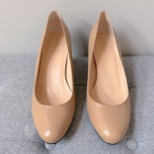 Cole Haan Classic Tan Women's neutral block Pumps heels round toe